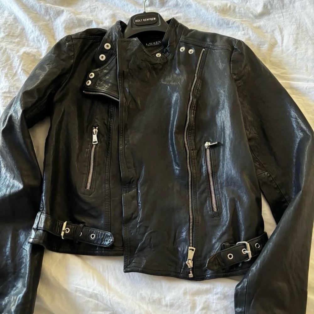 Ralph Lauren Black Leather Biker Jacket